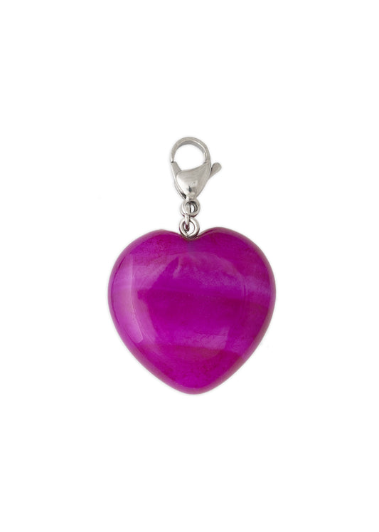 Pink Heart Charm Lucky Amulet 
