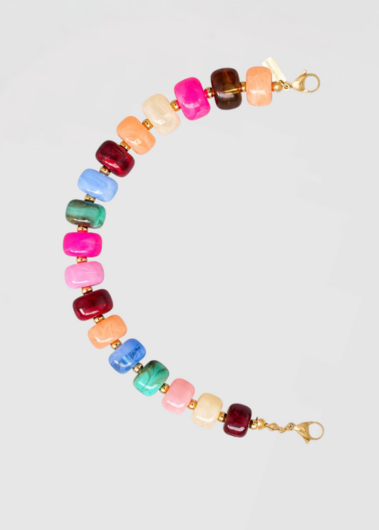 Mitad Cadena Rondelle Multicolor Vivo Especial La Boss