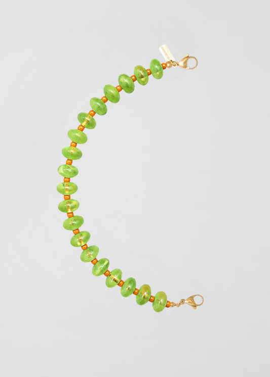 Mitad Cadena Rondelle Fav Boss Verde Y Coral