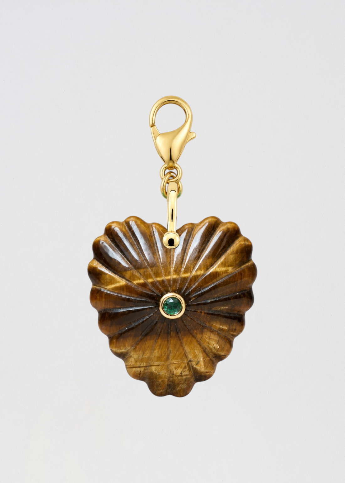 Preventa Charm Corazón Piedra Semipreciosa Espectacular Marrón Ojo De Tigre
