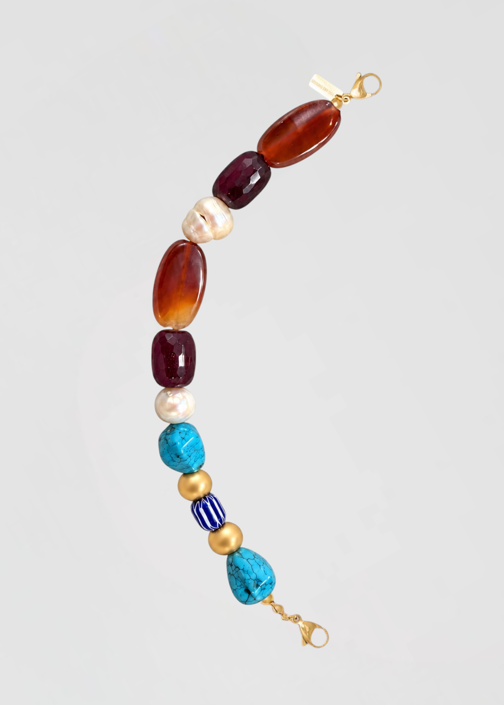 Mitad Cadena Piedras Azules, Marrones Y Morados Edición Limitada De La Boss