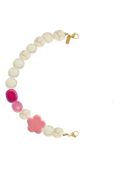 Mitad Cadena Rosa Flores De La Felicidad