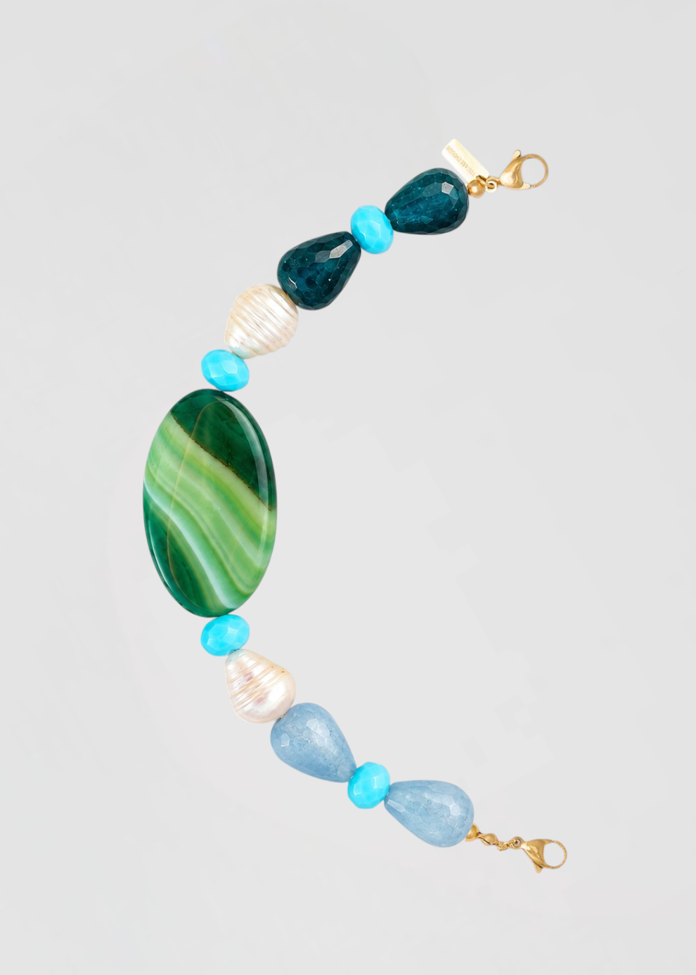 Mitad Cadena Ágata Especial Y Sus Piedras Preciosas De La Boss Edición Limitada