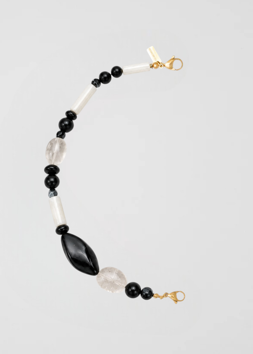 Mitad Cadena Negro Y Blanco Elegante