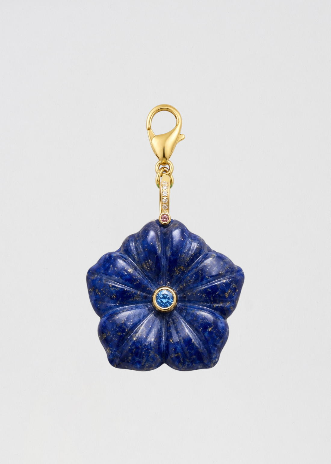 Preventa Charm Flor Piedra Semipreciosa Espectacular Lapislázuli