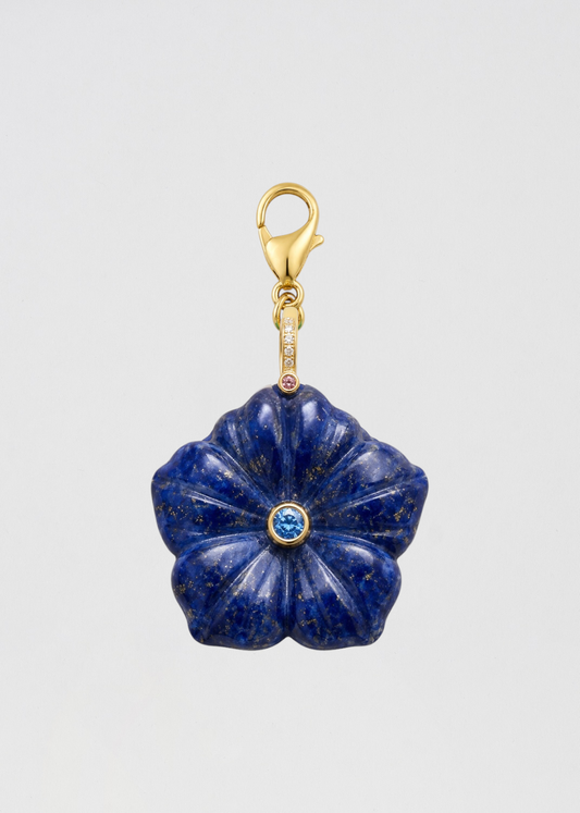 Preventa Charm Flor Piedra Semipreciosa Espectacular Lapislázuli