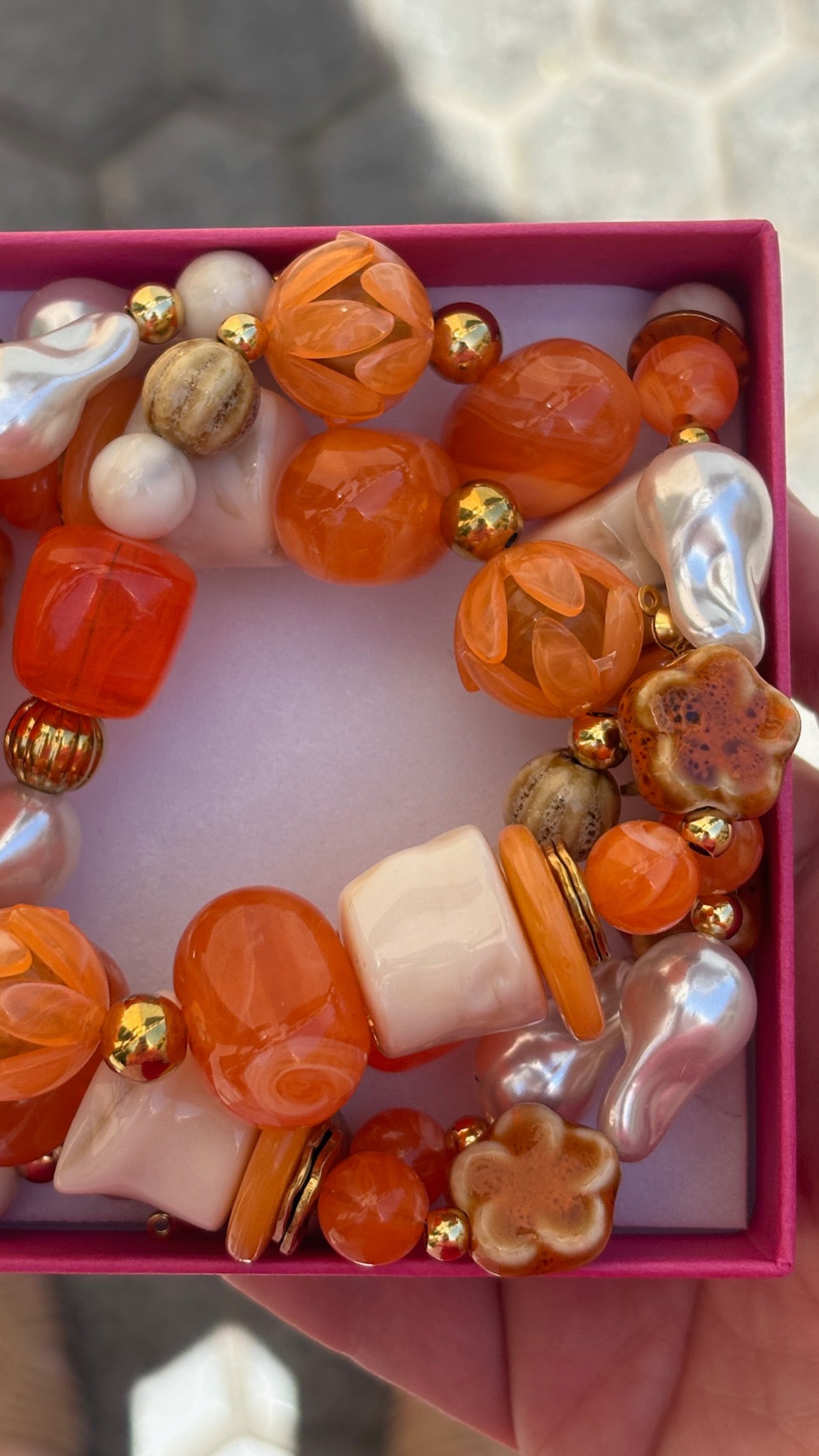 Mitad Cadena Joya Perfecta Naranja