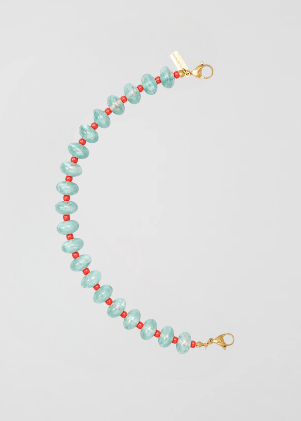 Mitad Cadena Rondelle Fav Boss Turquesa Agua Y Coral