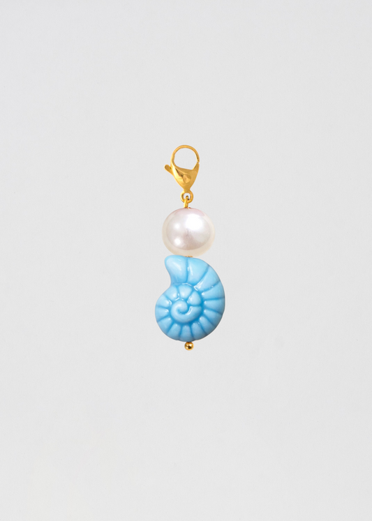 Charm Barra Perla Azul Caracola
