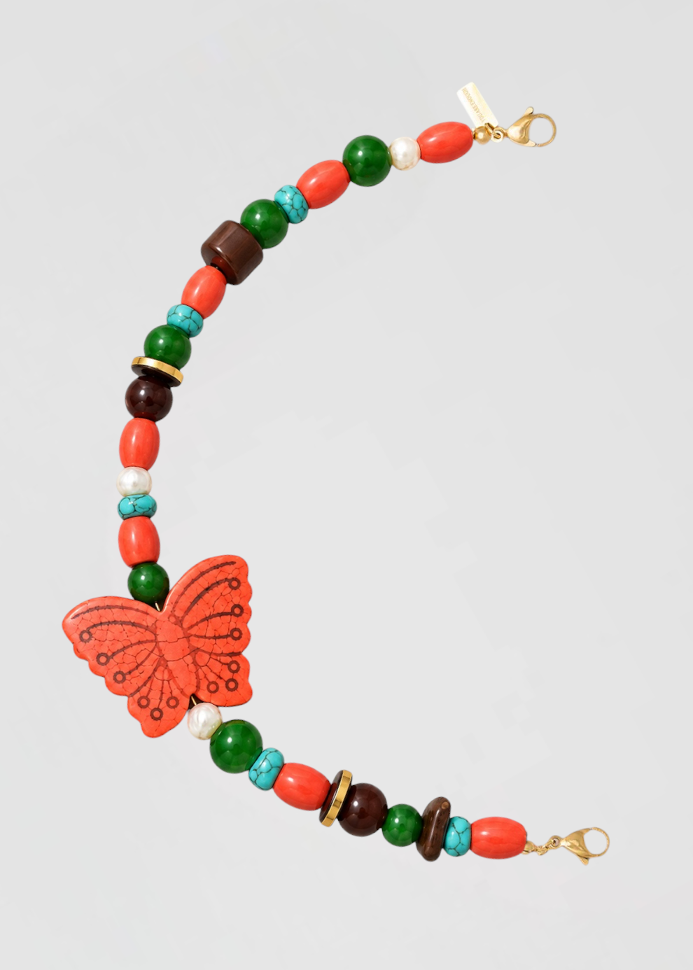 Mitad Cadena Mariposa De La Suerte Naranja
