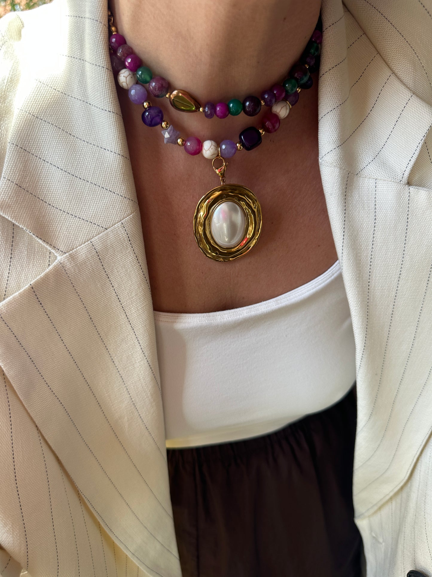 Charm Medalla Perla  Favorita De La Boss