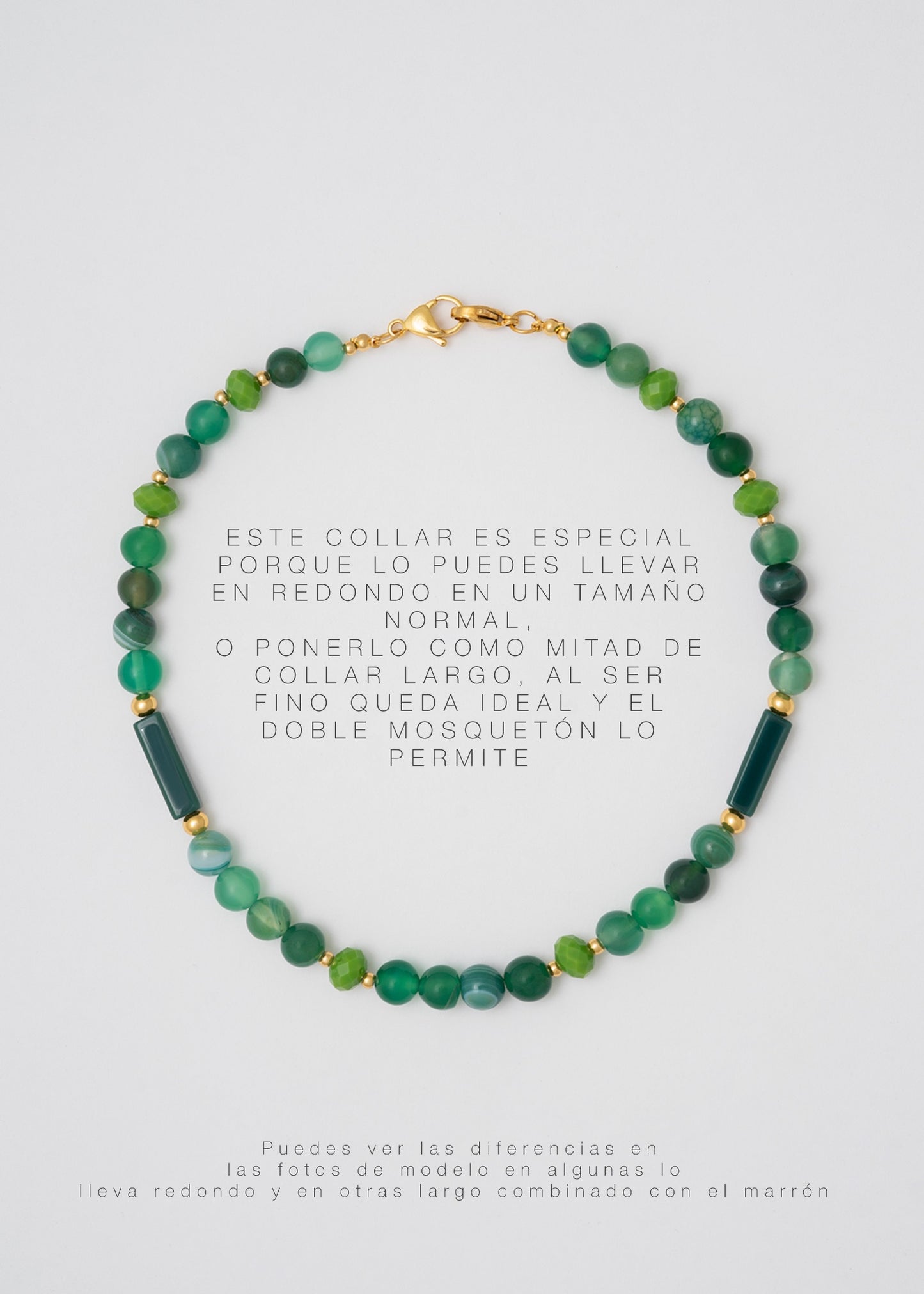 Collar Fino Verde Piedra Natural