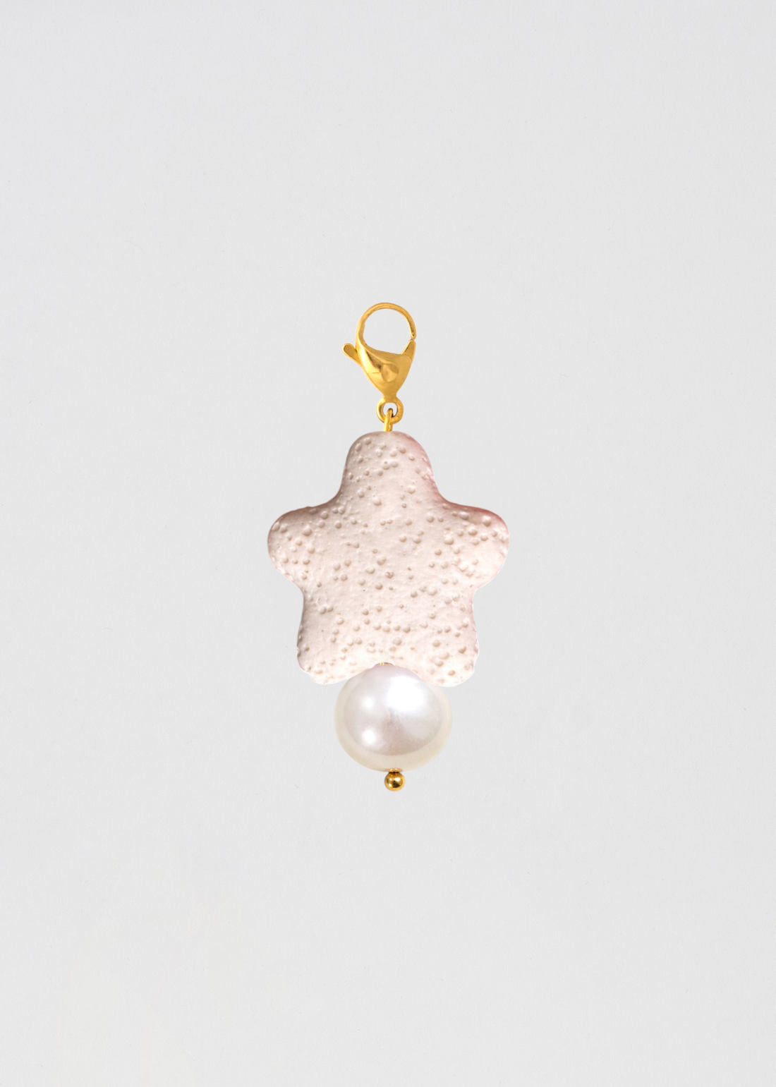White Pearl Star Bar Charm