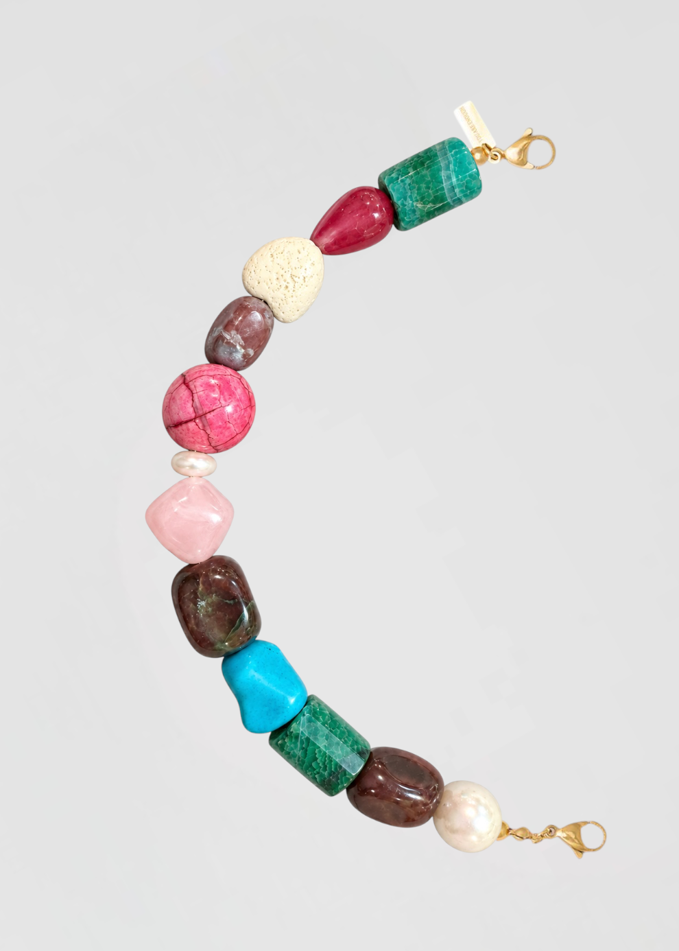 Mitad Cadena Piedras Preciosas Colores En Equilibrio De La Boss Edición Limitada