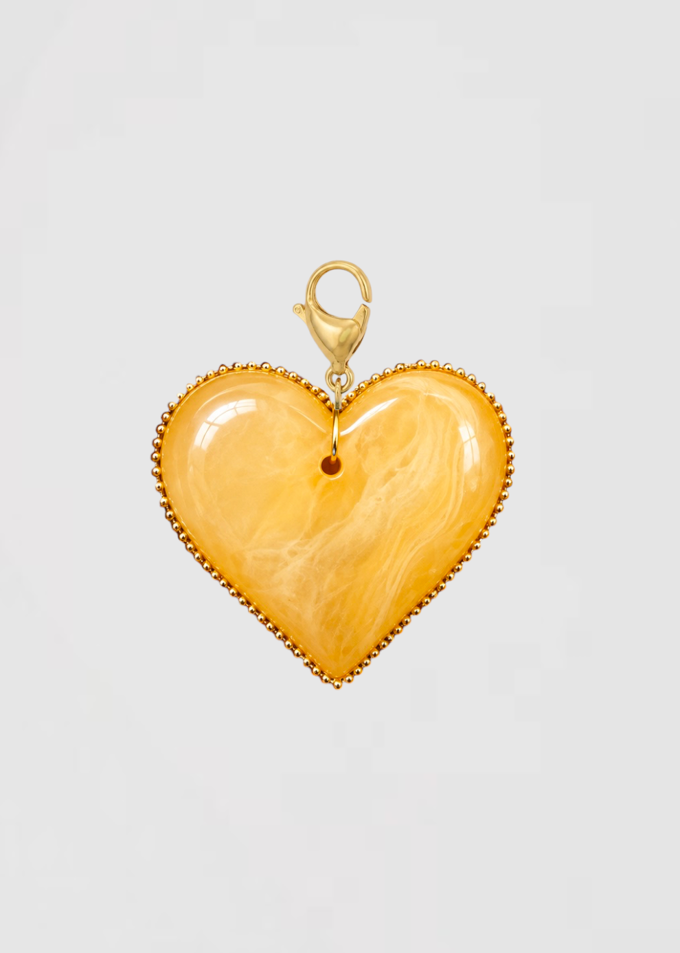 Charm Corazón Amarillo Mostaza Embellecido