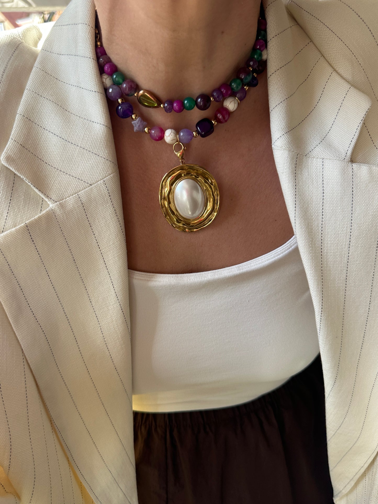 Charm Medalla Perla  Favorita De La Boss