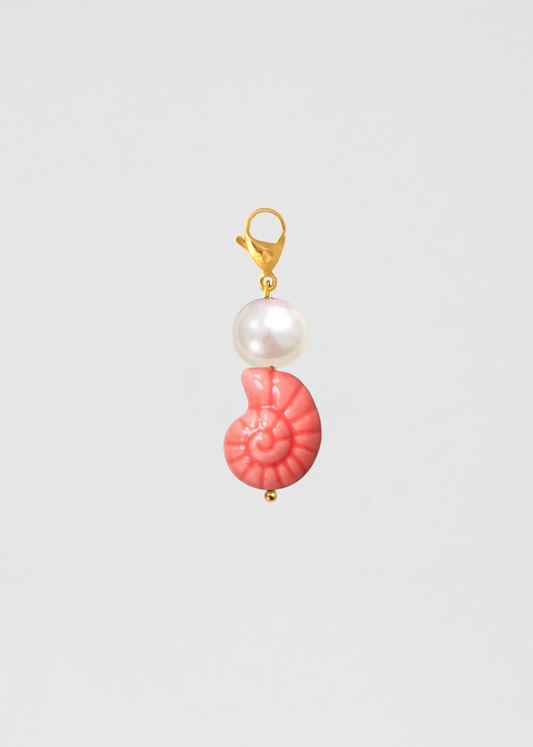 Charm Barra Perla Rosa Salmón Caracola