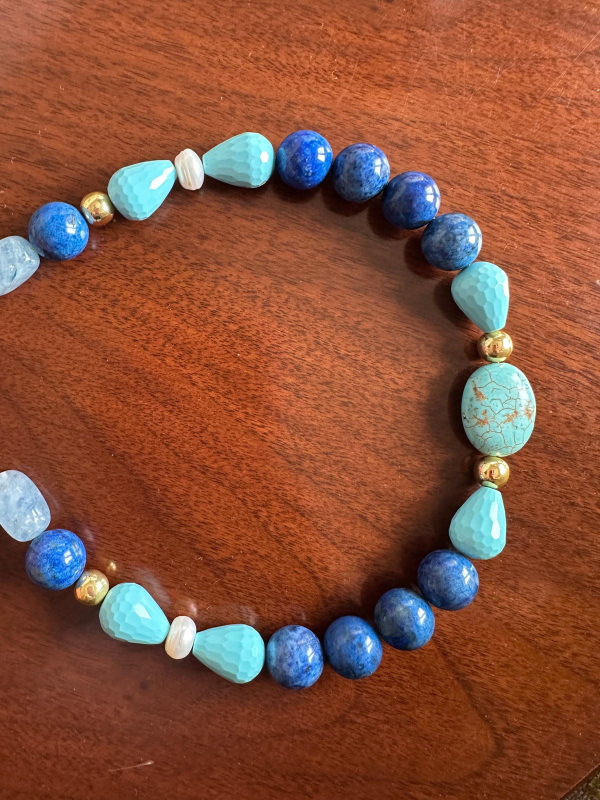 Collar Piedras Lapis Y Turquesas Preciosas By La Boss (copia)