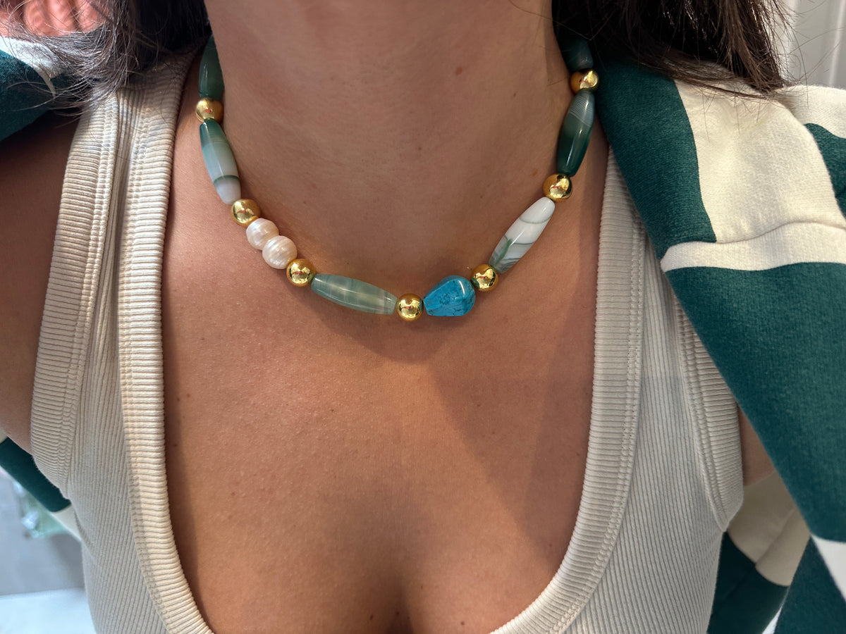 Collar Agatas Especiales De La Boss Edición Limitada