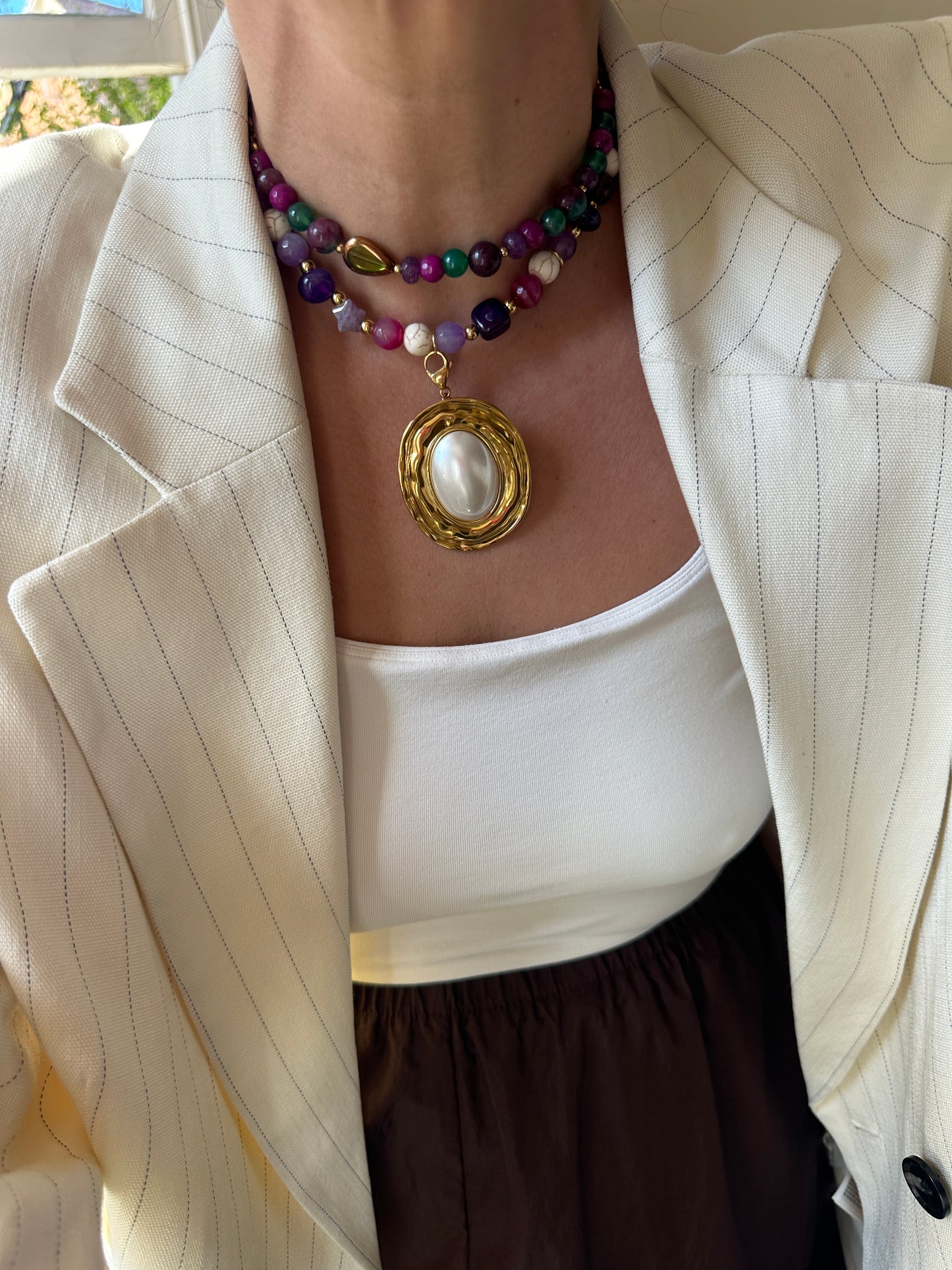 Charm Medalla Perla  Favorita De La Boss