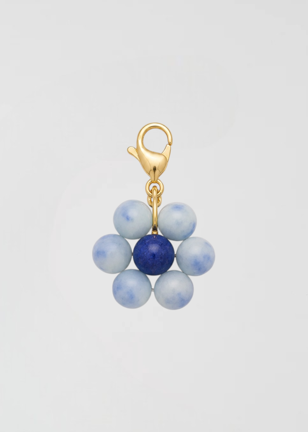 Charm Flor Tejida Celeste Y Azul