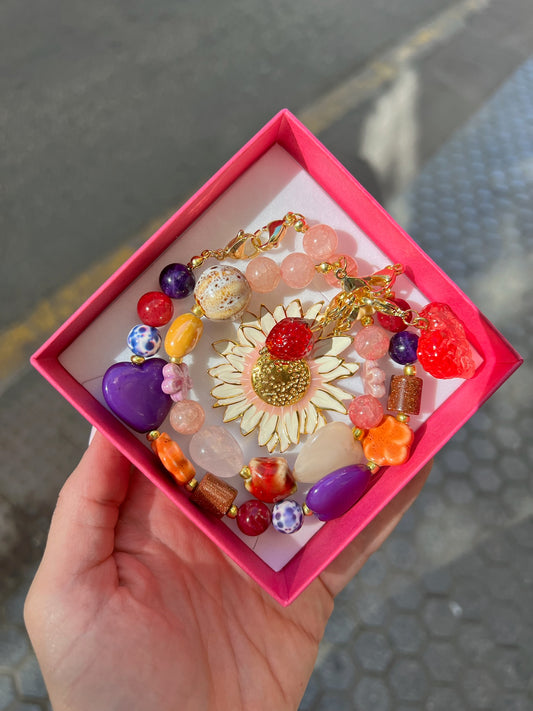 Mitad Cadena Morada Y Naranja