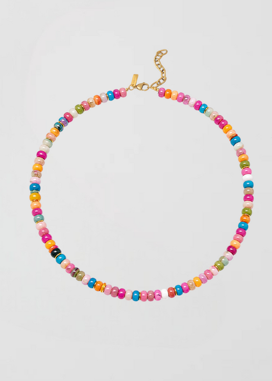 Collar Rainbow Es Mi Terapia Y Todo Piedra Natural Rondelle