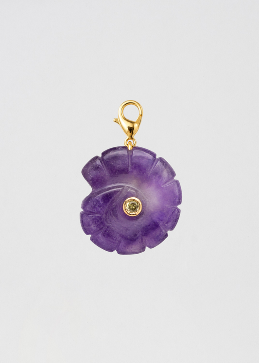 Preventa Charm Caracola Piedra Semipreciosa Espectacular Morada