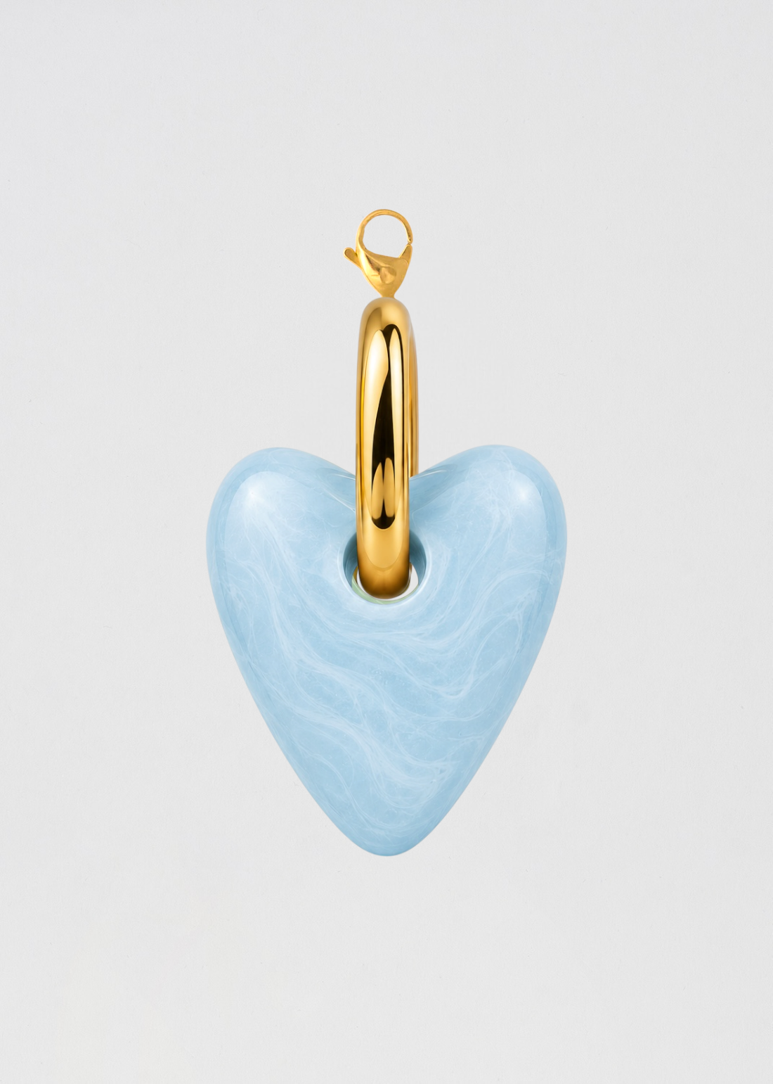 Charm Corazón Con Aplique Enbellecido Rosa Celeste
