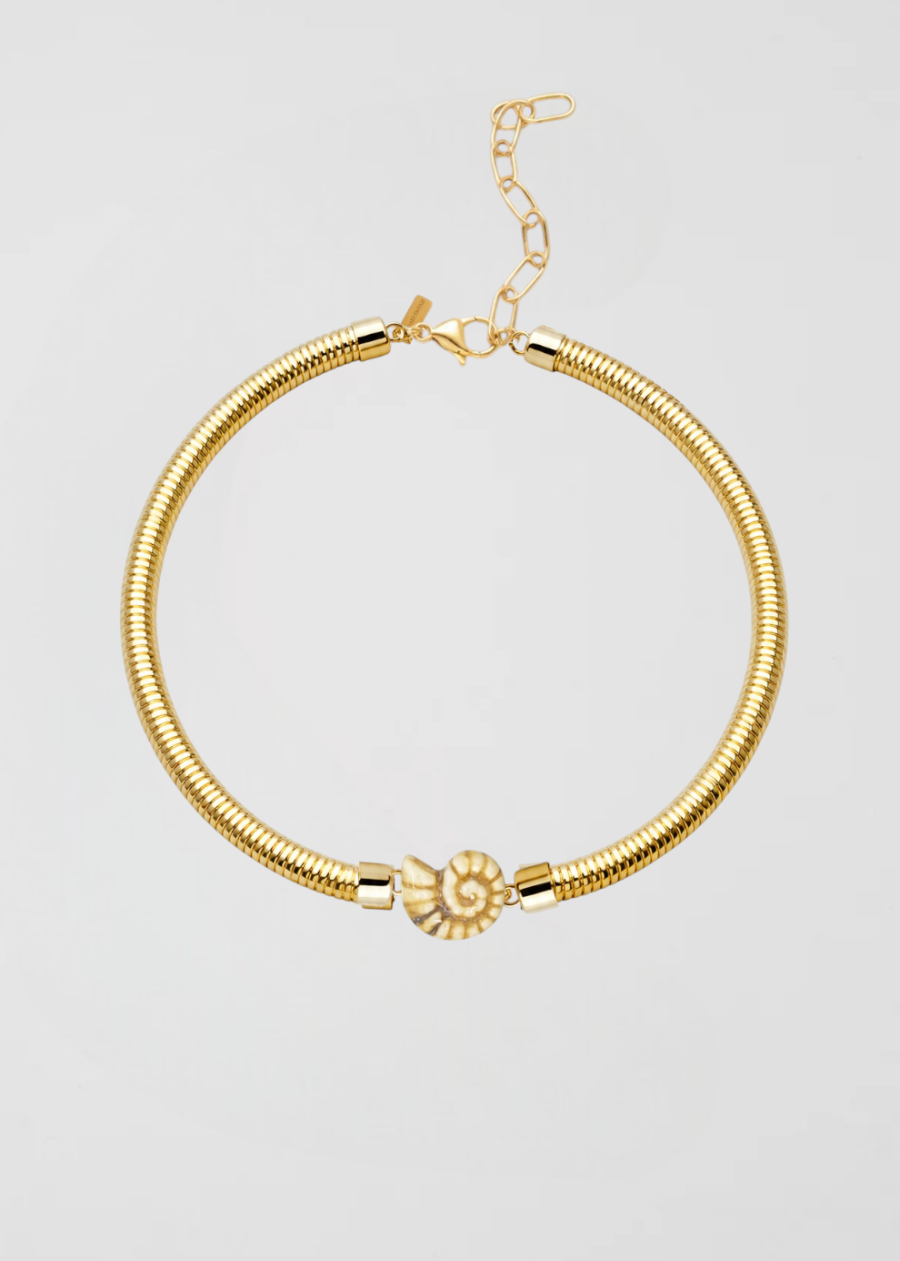 Collar Dorado Caracola Beige Base Perfecta
