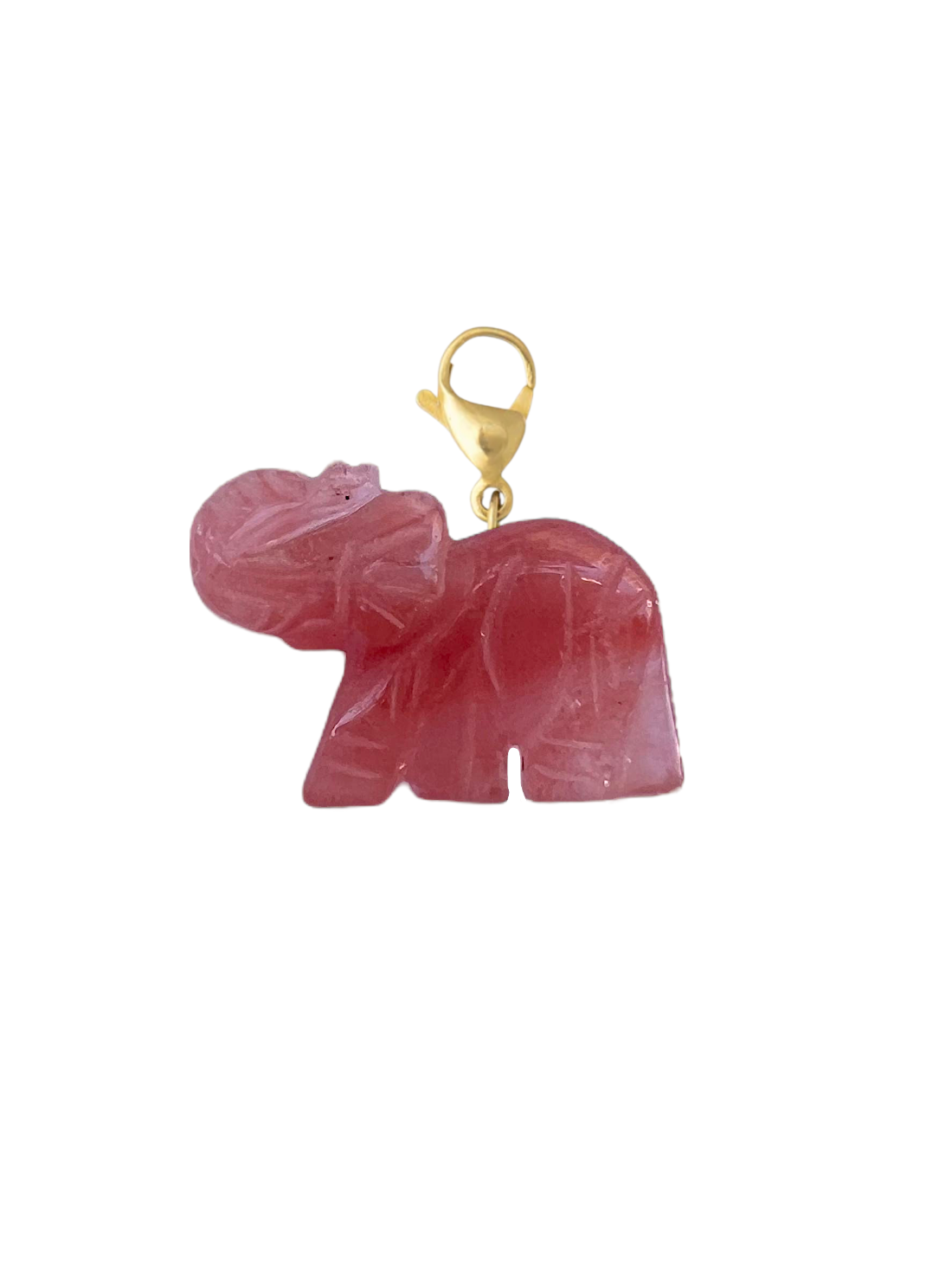 Charm Elefante Amuleto De La Suerte Rosa Empolvado