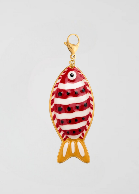 Charm Pez A Rayas Rojo Favorito De La Boss