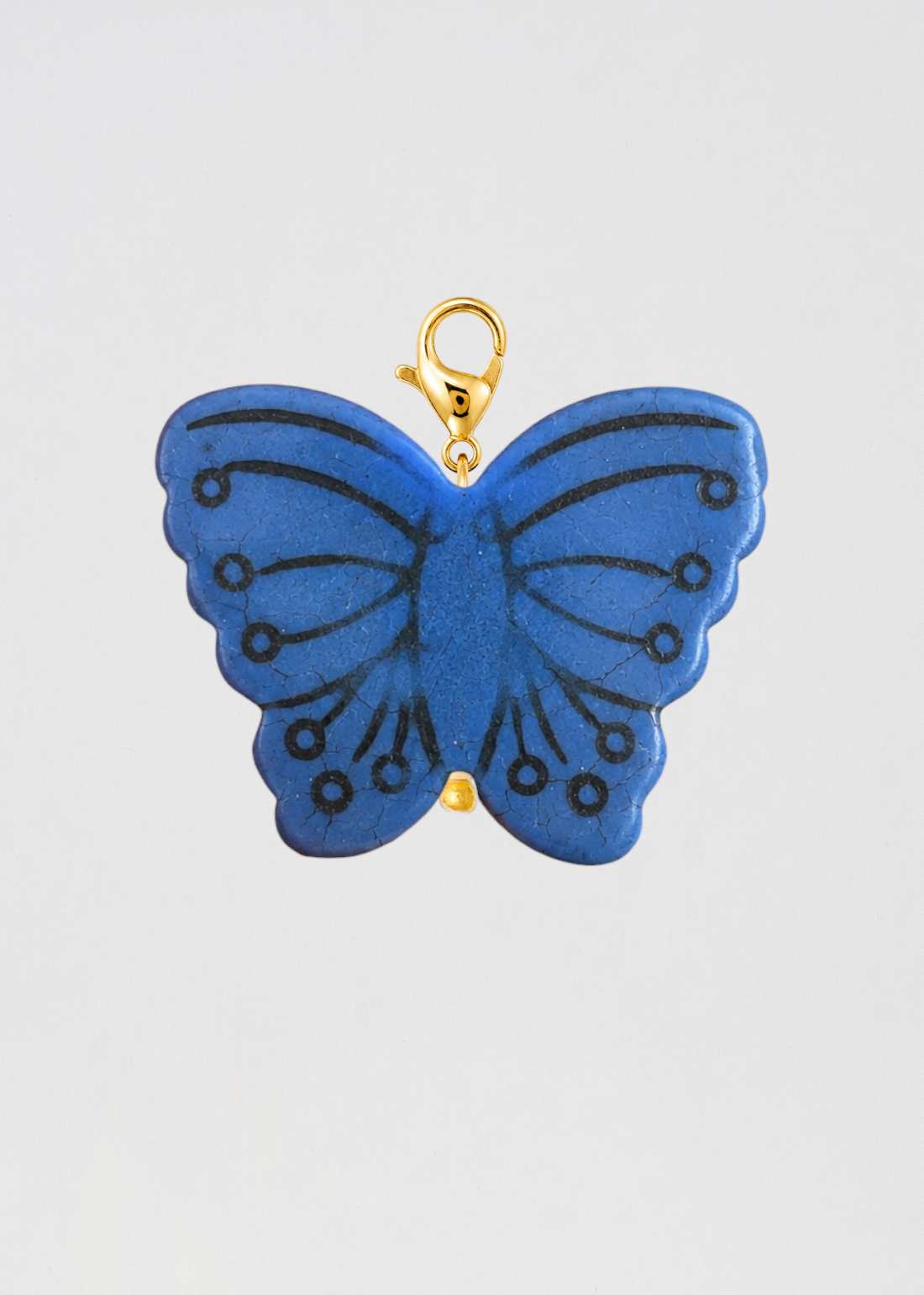 Charm Mariposa Tamaño Mediano Piedra Natural Azul