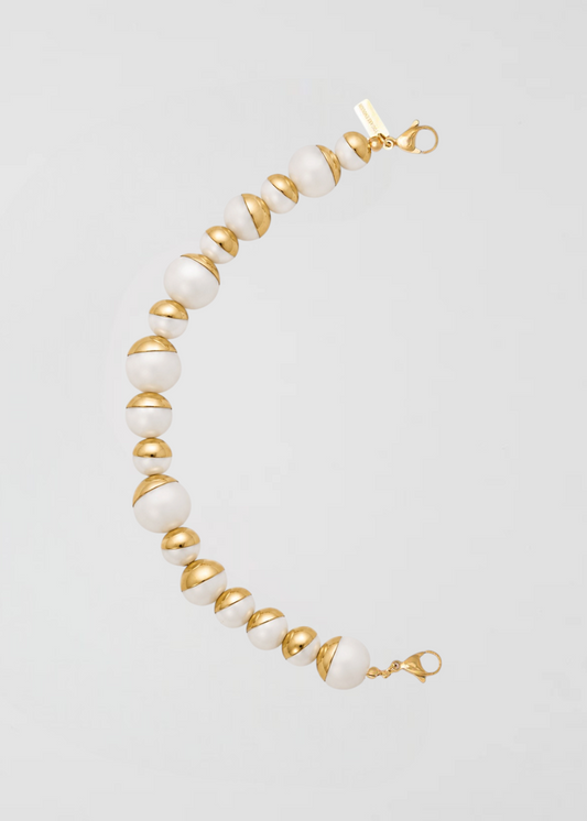Mitad Cadena Perlas Y Dorada