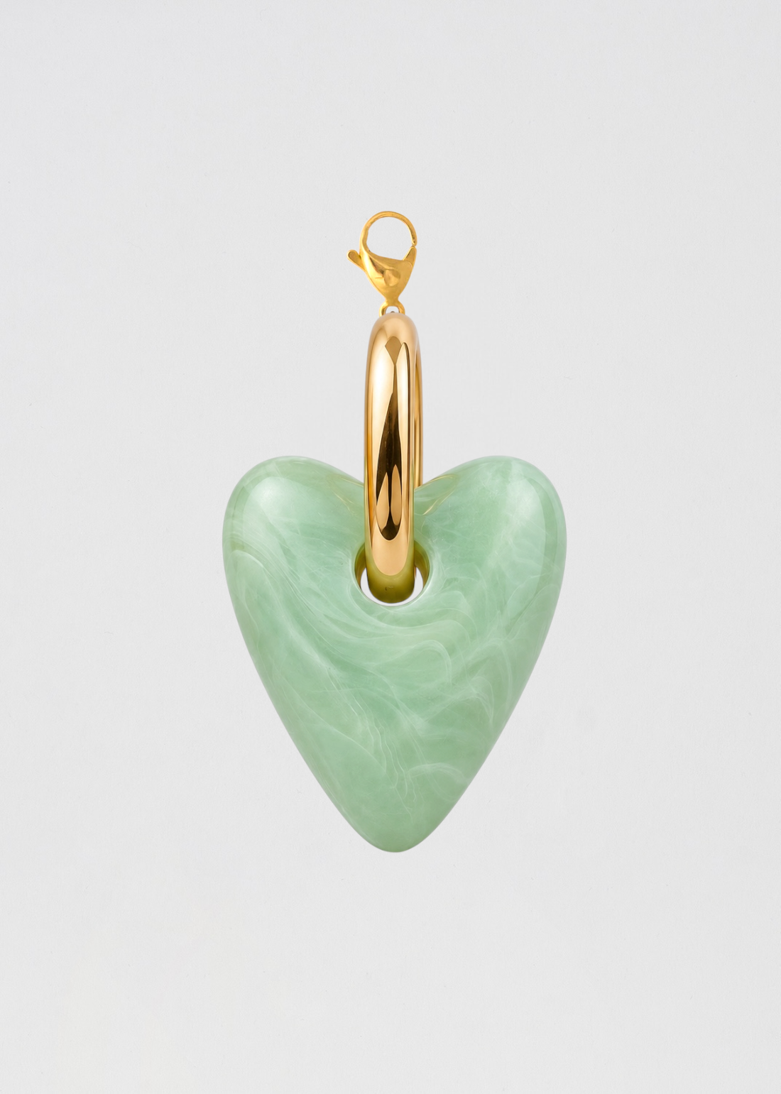 Charm Corazón Con Aplique Enbellecido Verde