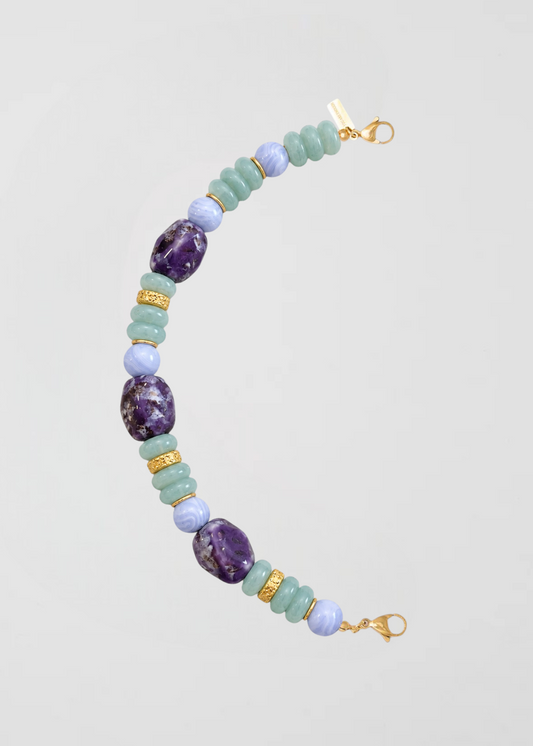 Mitad Cadena Morada Y Verde