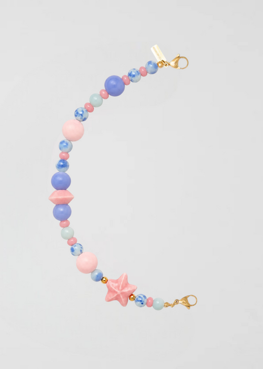 Mitad Cadena Nube Celeste Y Rosa