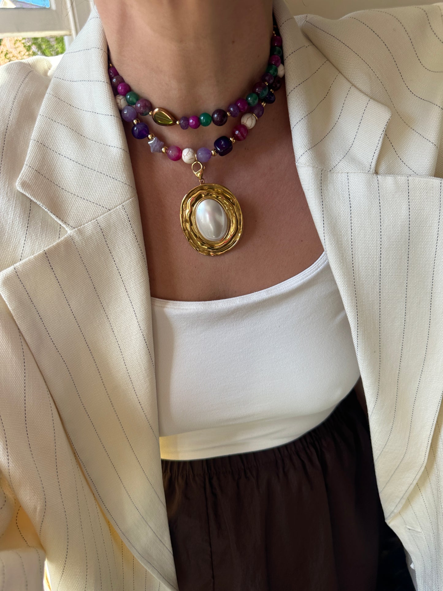 Charm Medalla Perla  Favorita De La Boss