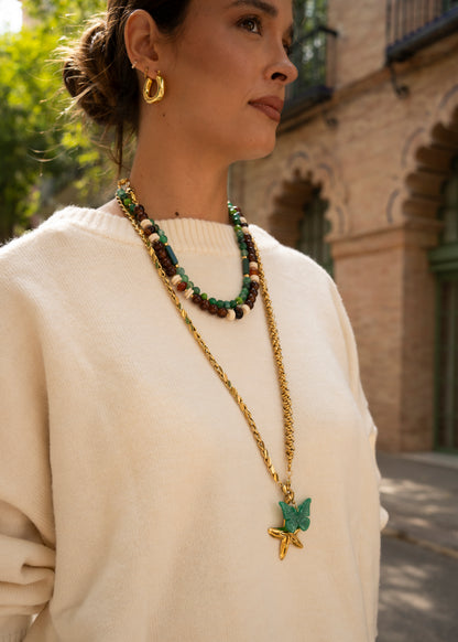 Collar Fino Dorado Multiposición Espigueta