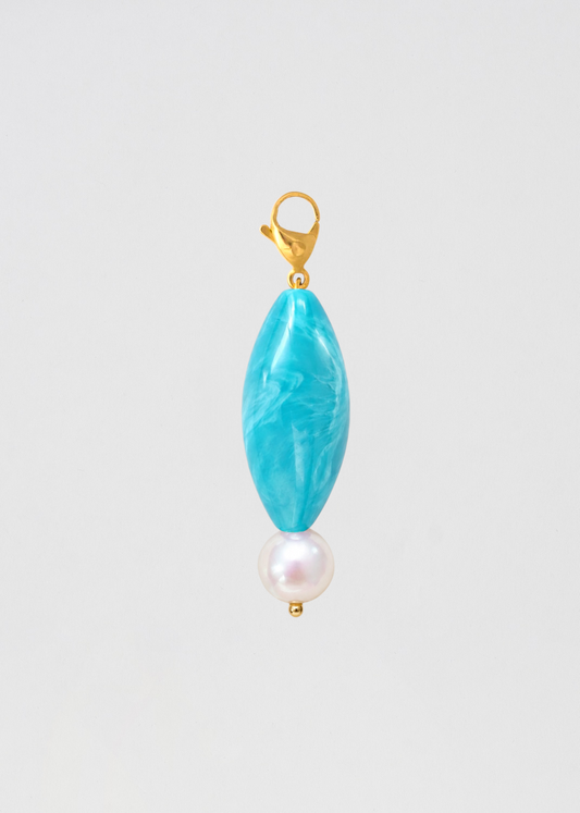 Charm Barra Espiral Turquesa