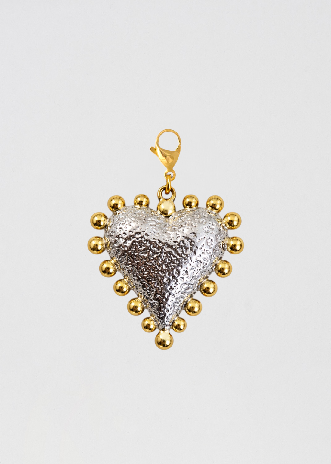 Charm Corazón Oro Y Plata Súper Cool