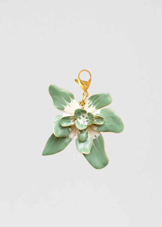 Charm Flor Única Verde Empolvado Imponente