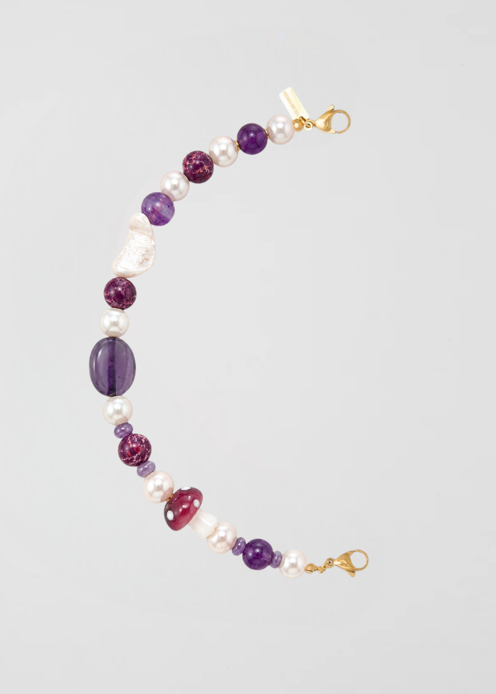 Mitad Cadena Elegante Con Perla Y Amatista