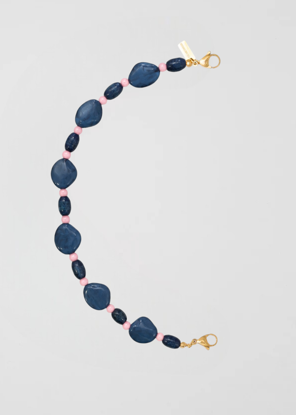 Mitad Cadena Fina Azul Y Rosa