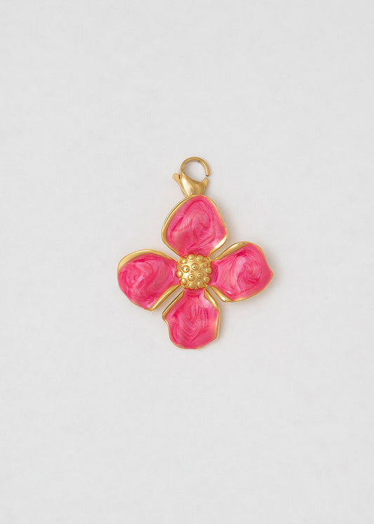 Charm Flor Esmaltada Rosa, Besteller Asegurado