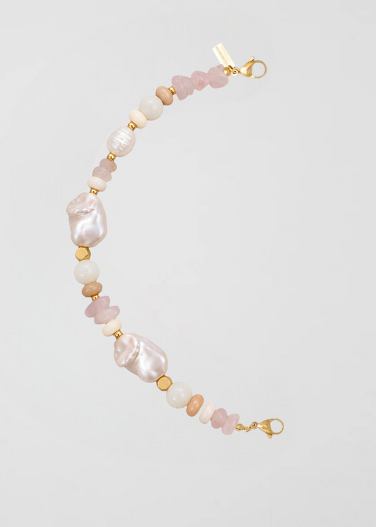 Mitad Cadena Cuarzo Y Perlas