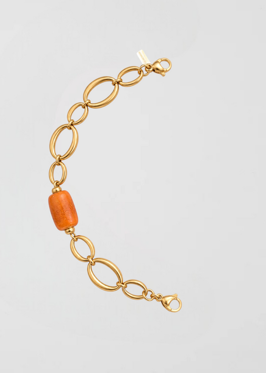 Mitad Cadena Gold & Orange