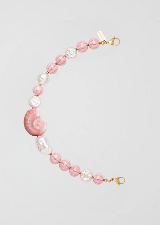 Mitad Cadena Rosa Profundo Caracola