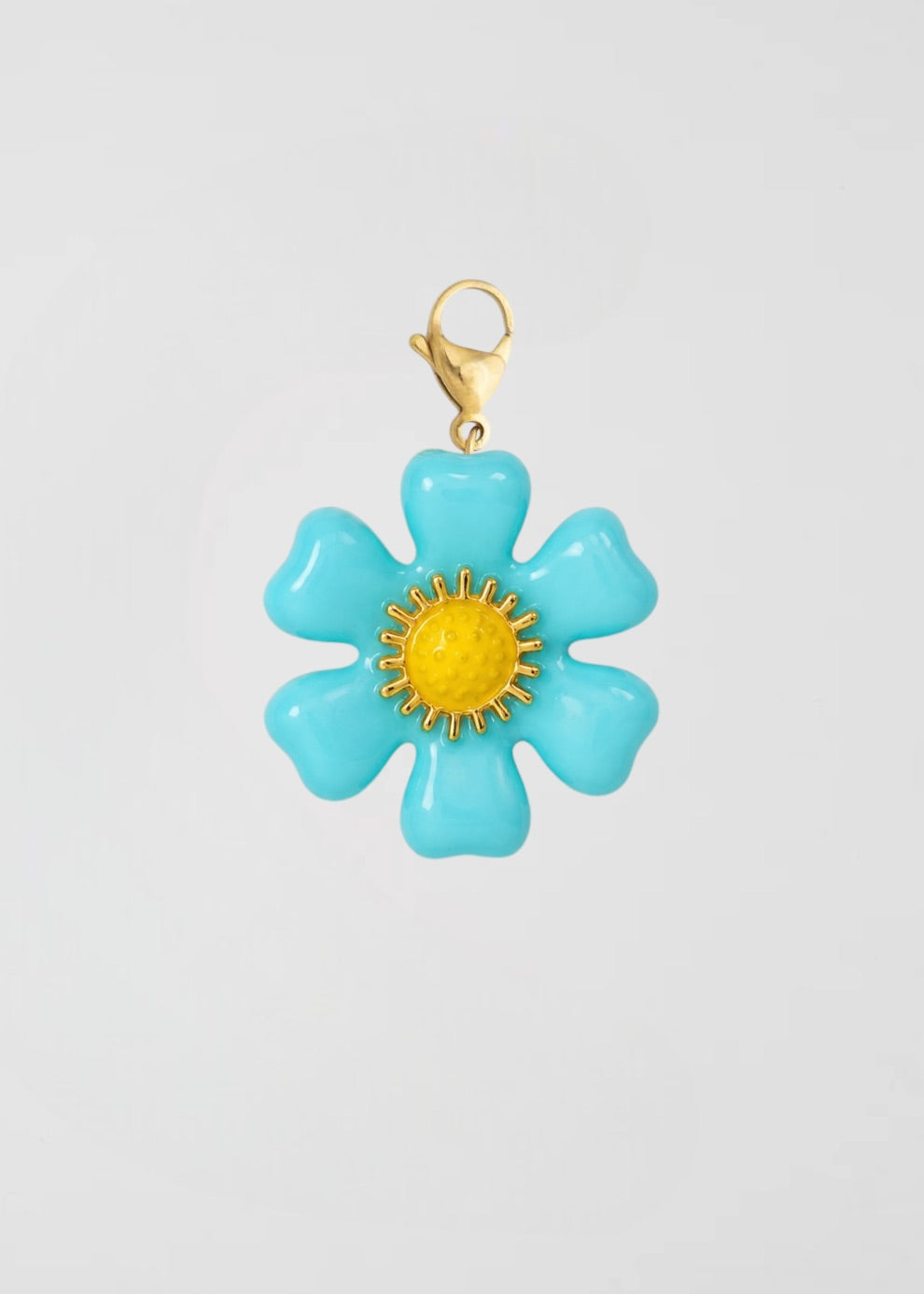 Charm Flor Turquesa Y Amarillo
