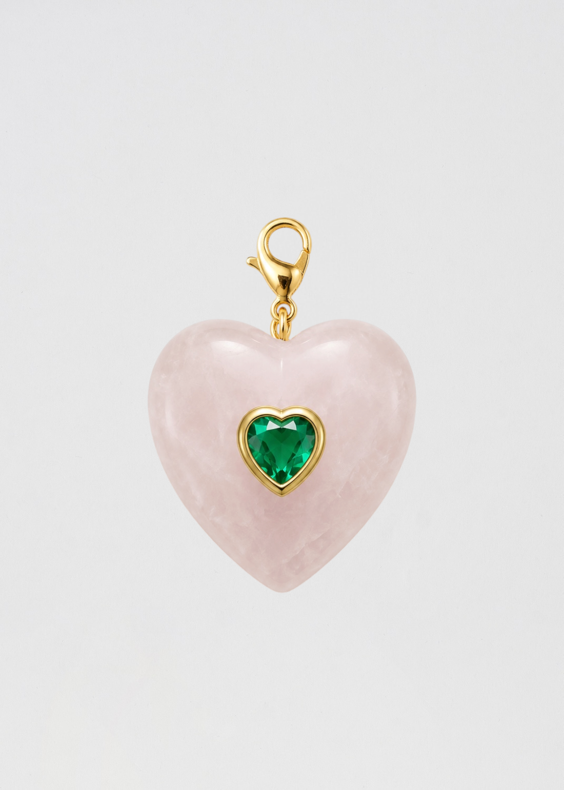 Preventa Charm Corazón Piedra Semipreciosa Espectacular Rosa Cuarzo